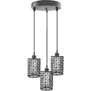 Borough Wharf Chorio 3-Light Cluster Cylinder Pendant Brushed Silver Borough Wharf Chorio 3-Light Cluster Cylinder Pendant Brushed Silver