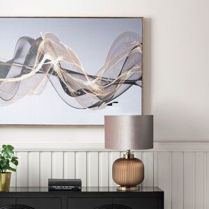 Fairmont Park Mamers 44.5cm Living Room Table Lamp with Glass Base, Buffet Bedside Lamp for Bedroom Brown Base/Champagne Shade 44.5cm H X 30.5cm W X 30.5cm D Fairmont Park Mamers 44.5cm Living Room Table Lamp with Glass Base, Buffet Bedside Lamp for Bedroom Brown Base/Champagne Shade 44.5cm H X 30.5cm W X 30.5cm D