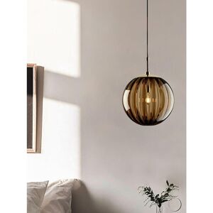 Fairmont Park Modern Indoor Pendant Light – Ribbed Globe Glass Shade Ceiling Light for Kitchen Amber Fairmont Park Modern Indoor Pendant Light – Ribbed Globe Glass Shade Ceiling Light for Kitchen Amber
