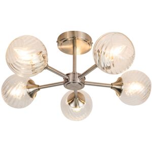 Fairmont Park Mona 5 Light Semi Flush Satin Chrome 22.3cm H X 52.5cm W X 52.5cm D Fairmont Park Mona 5 Light Semi Flush Satin Chrome 22.3cm H X 52.5cm W X 52.5cm D