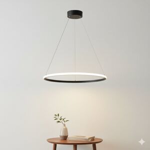 Fairmont Park Afaan 1 - Modern LED Single Ring Pendant Chandelier – Adjustable Aluminum Hola Ceiling Light Matte Black 25.4cm H x 101.6cm W x 101.6cm D Fairmont Park Afaan 1 - Modern LED Single Ring Pendant Chandelier – Adjustable Aluminum Hola Ceiling Light Matte Black 25.4cm H x 101.6cm W x 101.6cm D