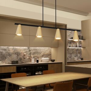 Metro 4 -light GU10 pendant light - conical dining room lamp, modern metal, height -adjustable pendant light for bedroom dining room - without bulbs Gold colours 161cm H X 70cm W X 7cm D Metro 4 -light GU10 pendant light - conical dining room lamp, modern metal, height -adjustable pendant light for bedroom dining room - without bulbs Gold colours 161cm H X 70cm W X 7cm D