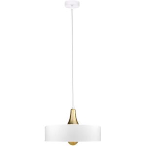 Latitude Run Cajigas 1-Light Drum Pendant White/Gold 20cm H X 30cm W Latitude Run Cajigas 1-Light Drum Pendant White/Gold 20cm H X 30cm W