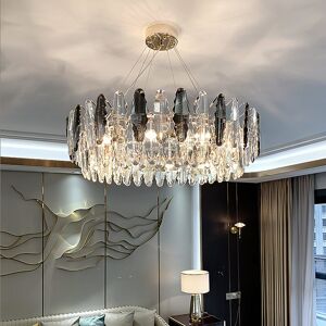 Fairmont Park Reese 8 or 10-Light Crystal Chandelier Gold 25cm H x 80cm W x 80cm D Fairmont Park Reese 8 or 10-Light Crystal Chandelier Gold 25cm H x 80cm W x 80cm D
