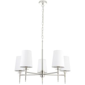 Fairmont Park Devi 5-Light Shaded Chandelier Bright Nickel 45.5cm H X 69cm W X 69cm D Fairmont Park Devi 5-Light Shaded Chandelier Bright Nickel 45.5cm H X 69cm W X 69cm D