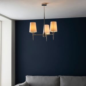 Fairmont Park Devi 3-Light Shaded Chandelier Bright Nickel 45.5cm H X 55cm W X 55cm D Fairmont Park Devi 3-Light Shaded Chandelier Bright Nickel 45.5cm H X 55cm W X 55cm D