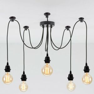 Borough Wharf Segarra 6 - Light Cluster Bulb Pendant Black 202cm H X 12cm W X 12cm D Borough Wharf Segarra 6 - Light Cluster Bulb Pendant Black 202cm H X 12cm W X 12cm D