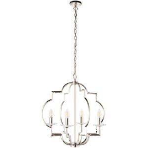 Ebern Designs Dristin 4-Light Candle Style Chandelier Polished Nickel 56cm H X 58cm W X 58cm D Ebern Designs Dristin 4-Light Candle Style Chandelier Polished Nickel 56cm H X 58cm W X 58cm D