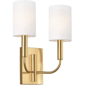 Canora Grey Reign 2-Light Sconce Burnished Brass 35.9cm H X 35.9cm W X 28.9cm D Canora Grey Reign 2-Light Sconce Burnished Brass 35.9cm H X 35.9cm W X 28.9cm D