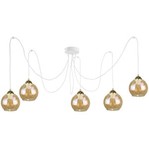 Fairmont Park Nida 5 - Light LED Pendant with Accents Gold;White 20cm H X 30cm W X 30cm D Fairmont Park Nida 5 - Light LED Pendant with Accents Gold;White 20cm H X 30cm W X 30cm D