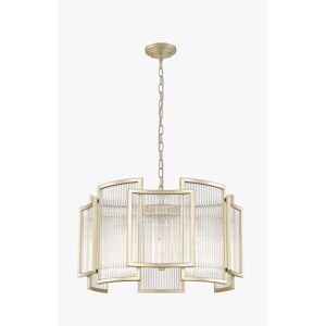 Canora Grey 5 - Light Geometric LED Pendant with Glass Accents Matt Gold 32cm H X 56cm W X 56cm D Canora Grey 5 - Light Geometric LED Pendant with Glass Accents Matt Gold 32cm H X 56cm W X 56cm D