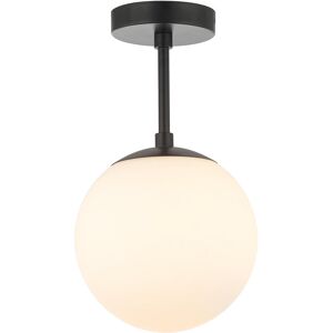 Fairmont Park Bruning Traditional Glass Globe IP44 Bathroom Ceiling Light Fixture Black 35cm H X 20cm W X 20cm D Fairmont Park Bruning Traditional Glass Globe IP44 Bathroom Ceiling Light Fixture Black 35cm H X 20cm W X 20cm D