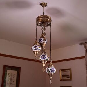 Latitude Vive Karlie 4- Light Cluster Globe Pendant Blue/Yellow/Green 98cm H X 30cm W X 30cm D Latitude Vive Karlie 4- Light Cluster Globe Pendant Blue/Yellow/Green 98cm H X 30cm W X 30cm D