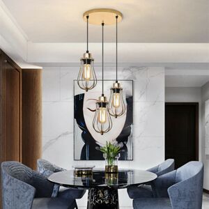 Breakwater Bay Royal 3 - Light Cluster Bulb Pendant French Gold 118cm H X 12cm W X 12cm D Breakwater Bay Royal 3 - Light Cluster Bulb Pendant French Gold 118cm H X 12cm W X 12cm D