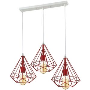 George Oliver Hessle 3 - Light Kitchen Island Geometric Pendant with PVC Accents Red 125cm H X 50cm W George Oliver Hessle 3 - Light Kitchen Island Geometric Pendant with PVC Accents Red 125cm H X 50cm W