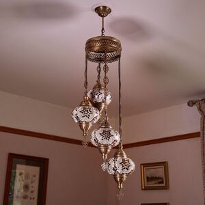 Latitude Vive Karlie 4 - Light Cluster Globe Pendant Brown/Amber 99cm H X 30cm W X 30cm D Latitude Vive Karlie 4 - Light Cluster Globe Pendant Brown/Amber 99cm H X 30cm W X 30cm D