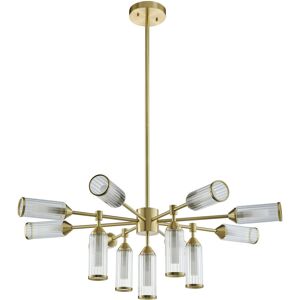 Fairmont Park Cunningham 13 - Light Chandelier Satin Brass Plate With;Frosted Glass 6.2cm H X 89.3cm W X 89.3cm D Fairmont Park Cunningham 13 - Light Chandelier Satin Brass Plate With;Frosted Glass 6.2cm H X 89.3cm W X 89.3cm D
