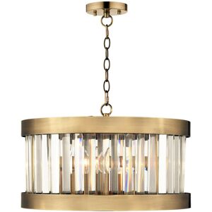Canora Grey Brock 3 - Light Drum Pendant Antique Brass 25cm H X 45cm W X 45cm D Canora Grey Brock 3 - Light Drum Pendant Antique Brass 25cm H X 45cm W X 45cm D