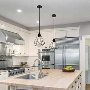 Borough Wharf Bladric 1 -Light Geometric Bulb Pendant Black 117.5cm H X 20cm W X 20cm D Borough Wharf Bladric 1 -Light Geometric Bulb Pendant Black 117.5cm H X 20cm W X 20cm D