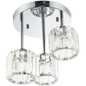 Fairmont Park Modern Triple Level Chrome Ceiling Light With K9 Crystal Glass Shades By Chrome 26cm H X 27cm W X 27cm D Fairmont Park Modern Triple Level Chrome Ceiling Light With K9 Crystal Glass Shades By Chrome 26cm H X 27cm W X 27cm D