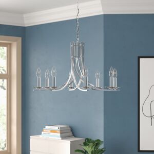 Three Posts Pamelia 8-Light Candle Style Chandelier Satin Silver 41.5cm H X 75cm W X 75cm D Three Posts Pamelia 8-Light Candle Style Chandelier Satin Silver 41.5cm H X 75cm W X 75cm D