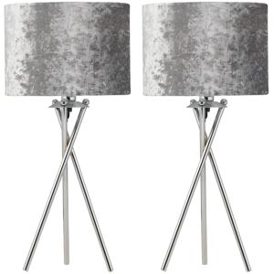 Fairmont Park Taylorsville 52Cm Polished Chrome Tripod Table Lamp Set Polished Chrome;Polished Chrome 52cm H X 25cm W X 25cm D Fairmont Park Taylorsville 52Cm Polished Chrome Tripod Table Lamp Set Polished Chrome;Polished Chrome 52cm H X 25cm W X 25cm D