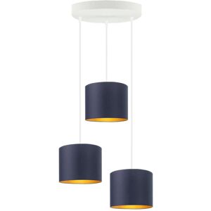 Canora Grey Ilana 3 - Light Drum Pendant White/Navy Canora Grey Ilana 3 - Light Drum Pendant White/Navy