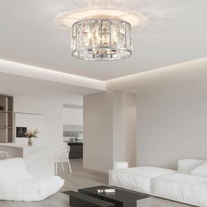 Fairmont Park 3 Light Flush Ceiling Light, Chrome Finish With Crystals Chrome/Silver 19cm H X 30cm W X 30cm D Fairmont Park 3 Light Flush Ceiling Light, Chrome Finish With Crystals Chrome/Silver 19cm H X 30cm W X 30cm D