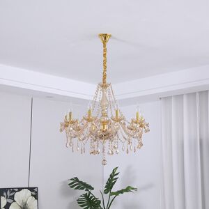 Mercer41 Alhambra Crystal Chandelier Gold 60cm H x 70cm W x 60cm D Mercer41 Alhambra Crystal Chandelier Gold 60cm H x 70cm W x 60cm D