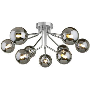 Mercury Dolores 9-Light 62cm Ceiling Spotlight Chrome/Smoke 28cm H X 62cm W X 62cm D Mercury Dolores 9-Light 62cm Ceiling Spotlight Chrome/Smoke 28cm H X 62cm W X 62cm D