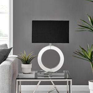 Ivy Bronx Cloe Mirror & Fabric Shade Halo Table Lamp Light (Bulb Included) Black 56cm H X 23cm W X 38cm D Ivy Bronx Cloe Mirror & Fabric Shade Halo Table Lamp Light (Bulb Included) Black 56cm H X 23cm W X 38cm D