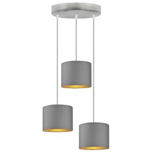 Canora Grey Ilana 3 - Light Drum Pendant Grey/Silver Canora Grey Ilana 3 - Light Drum Pendant Grey/Silver