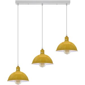 Latitude Run Labeeba 3-Light Kitchen Island Dome Pendant Yellow 271.78cm H X 177.8cm W X 53.34cm D Latitude Run Labeeba 3-Light Kitchen Island Dome Pendant Yellow 271.78cm H X 177.8cm W X 53.34cm D
