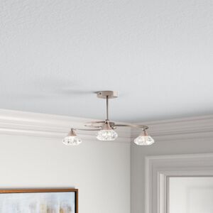 Etta Avenue Rivale 3 -Light 46cm Semi Flush Mount Satin Nickel 22.5cm H X 46cm W X 46cm D Etta Avenue Rivale 3 -Light 46cm Semi Flush Mount Satin Nickel 22.5cm H X 46cm W X 46cm D