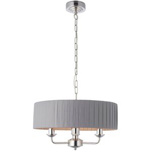 Fairmont Park Landover 3-Light Drum Chandelier Bright Nickel/Charcoal 30cm H X 45cm W X 45cm D Fairmont Park Landover 3-Light Drum Chandelier Bright Nickel/Charcoal 30cm H X 45cm W X 45cm D