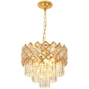 Canora Grey Askari 4 - Light Chandelier with Crystal Accents Gold 35cm H X 40cm W X 40cm D Canora Grey Askari 4 - Light Chandelier with Crystal Accents Gold 35cm H X 40cm W X 40cm D