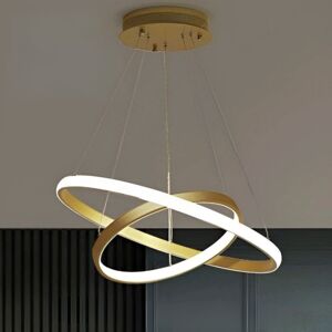 Fairmont Park Adrainne 2 - Modern LED Double Ring Pendant Chandelier – Adjustable Aluminum Ceiling Light Fixture for Living Room, Dining Room & Bedroom Matte Black 15cm H X 60cm W X 60cm D Fairmont Park Adrainne 2 - Modern LED Double Ring Pendant Chandelier – Adjustable Aluminum Ceiling Light Fixture for Living Room, Dining Room & Bedroom Matte Black 15cm H X 60cm W X 60cm D