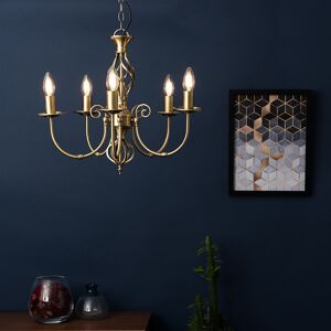 Mercer41 Basile 5-Light Candle Style Chandelier Antique Brass 80cm H x 51.5cm W x 51.5cm D Mercer41 Basile 5-Light Candle Style Chandelier Antique Brass 80cm H x 51.5cm W x 51.5cm D