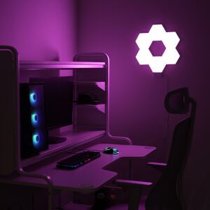 Metro Smart Lighting Hexagon Mood Lighting RGB Gamer PC Computer Light Kit White 20cm H X 13cm W X 6.5cm D Metro Smart Lighting Hexagon Mood Lighting RGB Gamer PC Computer Light Kit White 20cm H X 13cm W X 6.5cm D