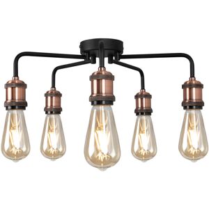 Borough Wharf Troutdale 5-Light 48cm Ceiling Spotlight Black/Copper 15.7cm H X 48cm W X 48cm D Borough Wharf Troutdale 5-Light 48cm Ceiling Spotlight Black/Copper 15.7cm H X 48cm W X 48cm D