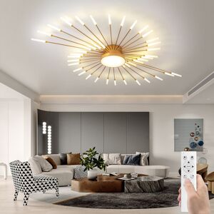 RRBEST Modern led ceiling light with remote, flush mount ceiling lamp acrylic lampshade Gold 10.2cm H X 128cm W X 80cm D RRBEST Modern led ceiling light with remote, flush mount ceiling lamp acrylic lampshade Gold 10.2cm H X 128cm W X 80cm D