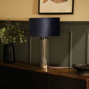 Fairmont Park Simonetta Matt Gold and Clear Tube Table Lamp with Blush Velvet Reni Shade and 6W GLS Warm White Bulb Silver/Navy 49.5cm H X 22.5cm W X 57.15cm D Fairmont Park Simonetta Matt Gold and Clear Tube Table Lamp with Blush Velvet Reni Shade and 6W GLS Warm White Bulb Silver/Navy 49.5cm H X 22.5cm W X 57.15cm D
