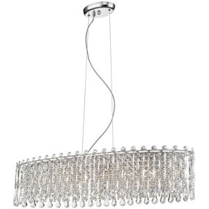 Rosdorf Park Clardy 6 - Light Crystal Linear Pendant Chrome 22cm H X 93cm W X 30cm D Rosdorf Park Clardy 6 - Light Crystal Linear Pendant Chrome 22cm H X 93cm W X 30cm D