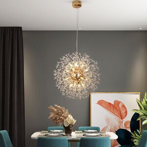 Fairmont Park 16-Light Golden Dandelion Chandeliers Modern Crystal Light Fixture,Firework Chandelier Gold 60cm H X 60cm W X 60cm D Fairmont Park 16-Light Golden Dandelion Chandeliers Modern Crystal Light Fixture,Firework Chandelier Gold 60cm H X 60cm W X 60cm D