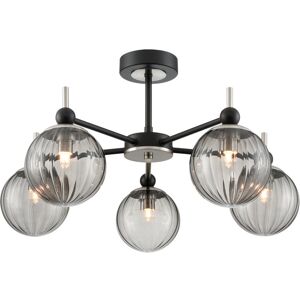 Fairmont Park Alecxa Flush Mount Black/Satin Nickel Fairmont Park Alecxa Flush Mount Black/Satin Nickel