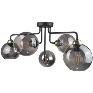 George Oliver Corder 5-Light 47cm Semi Flush Mount Black/Gold 24cm H X 47cm W X 47cm D George Oliver Corder 5-Light 47cm Semi Flush Mount Black/Gold 24cm H X 47cm W X 47cm D