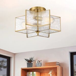Canora Grey Aneres 2 - Light 41cm Unique/Statement Star Semi Flush Mount Light Brass Dust 22.5cm H X 41cm W X 41cm D Canora Grey Aneres 2 - Light 41cm Unique/Statement Star Semi Flush Mount Light Brass Dust 22.5cm H X 41cm W X 41cm D