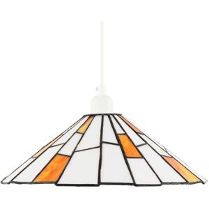 17 Stories Contemporary White Tiffany Pendant Light Shade With Orange Accents By Orange 11cm H X 30cm W X 30cm D 17 Stories Contemporary White Tiffany Pendant Light Shade With Orange Accents By Orange 11cm H X 30cm W X 30cm D
