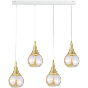 George Oliver Lacrima Smoky/gold 4-light Pendant Gold/White/Gold 29cm H X 60cm W X 15cm D George Oliver Lacrima Smoky/gold 4-light Pendant Gold/White/Gold 29cm H X 60cm W X 15cm D