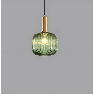 MOSSODOR 1 - Modern Gold Copper Chandelier Pendant Light – Ribbed Glass Jar Shade, LED Ceiling Light Fixture with E27 Socket Green MOSSODOR 1 - Modern Gold Copper Chandelier Pendant Light – Ribbed Glass Jar Shade, LED Ceiling Light Fixture with E27 Socket Green